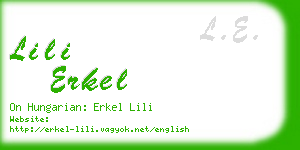 lili erkel business card